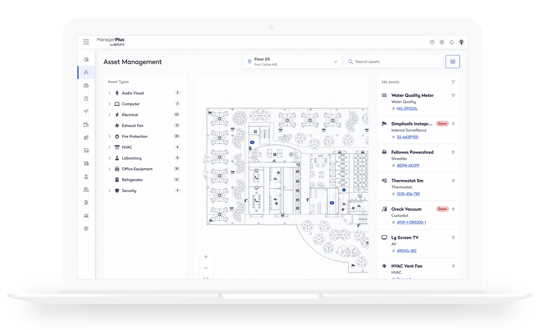 screenshot of Eptura Asset
